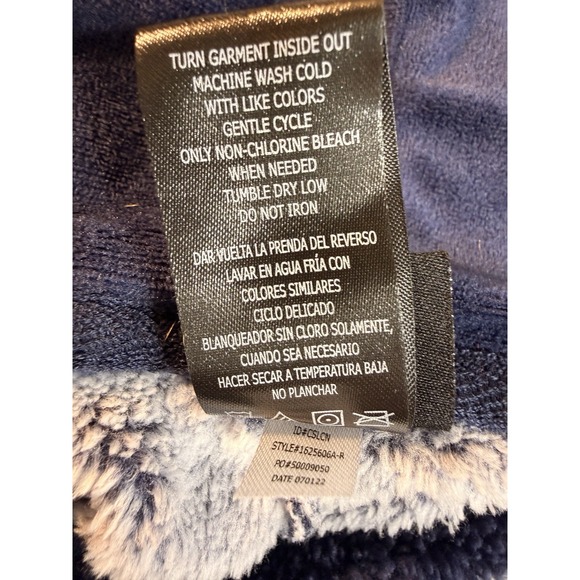 Disney Mickey Mouse Adult L One Piece Pajamas Hooded Fleece Zip Jumpsuit Blue - Picture 14 of 14